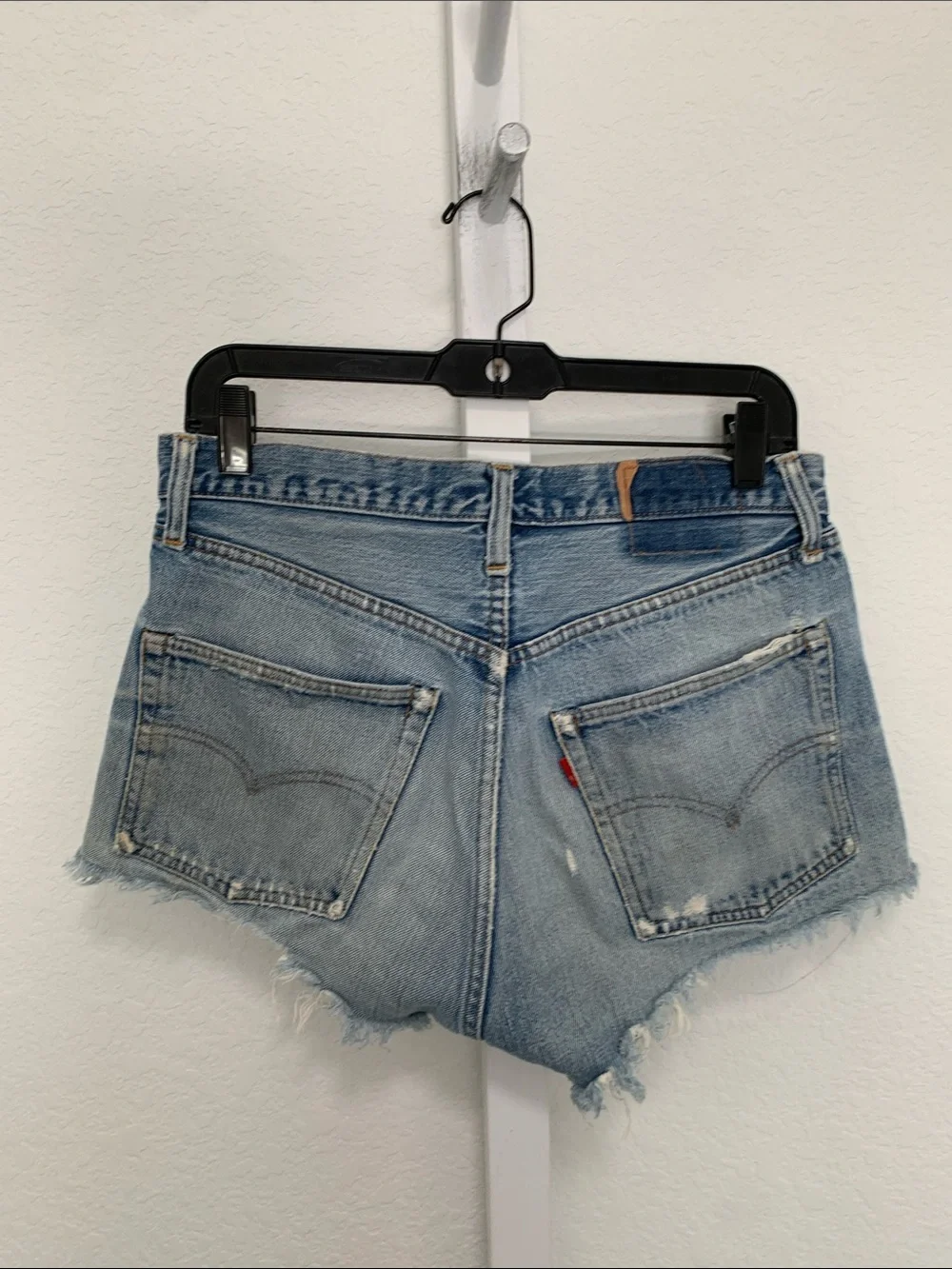 Denim Cutoff Shorts in Light Blue